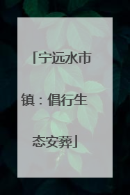 宁远水市镇：倡行生态安葬