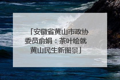 安徽省黄山市政协委员俞娟：茶叶绘就黄山民生新图景