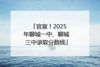官宣！2025年聊城一中、聊城三中录取分数线