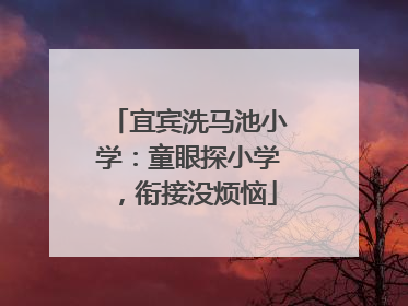 宜宾洗马池小学：童眼探小学，衔接没烦恼