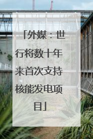 外媒：世行将数十年来首次支持核能发电项目