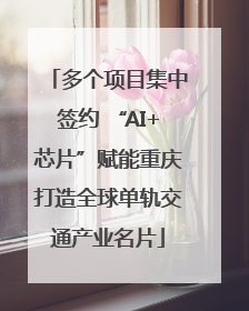 多个项目集中签约 “AI+芯片”赋能重庆打造全球单轨交通产业名片