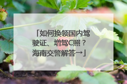 如何换领国内驾驶证、增驾C照？海南交警解答→