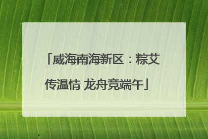 威海南海新区：粽艾传温情 龙舟竞端午
