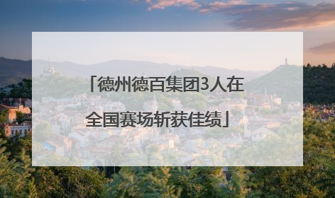 德州德百集团3人在全国赛场斩获佳绩