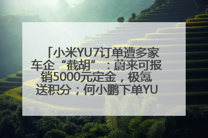 小米YU7订单遭多家车企“截胡”：蔚来可报销5000元定金，极氪送积分；何小鹏下单YU7，喊话雷军早点交付