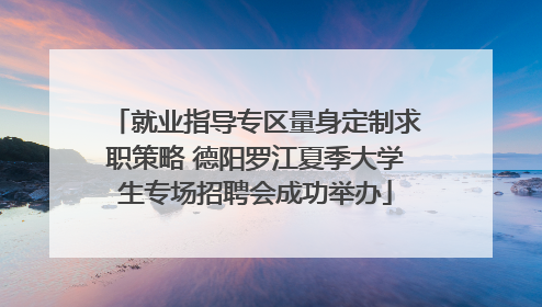 就业指导专区量身定制求职策略 德阳罗江夏季大学生专场招聘会成功举办