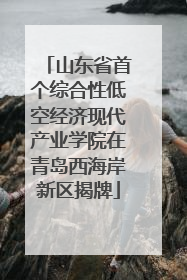 山东省首个综合性低空经济现代产业学院在青岛西海岸新区揭牌