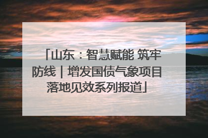 山东：智慧赋能 筑牢防线｜增发国债气象项目落地见效系列报道
