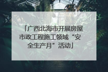 广西北海市开展房屋市政工程施工领域“安全生产月”活动