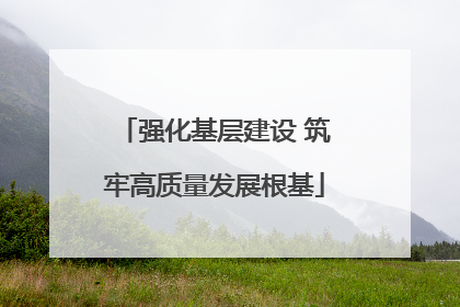 强化基层建设 筑牢高质量发展根基