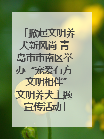 掀起文明养犬新风尚 青岛市市南区举办“宠爱有方 文明相伴”文明养犬主题宣传活动