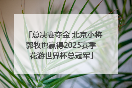 总决赛夺金 北京小将郭牧也赢得2025赛季花游世界杯总冠军