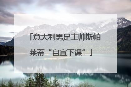 意大利男足主帅斯帕莱蒂“自宣下课”
