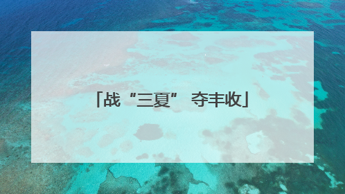 战“三夏” 夺丰收