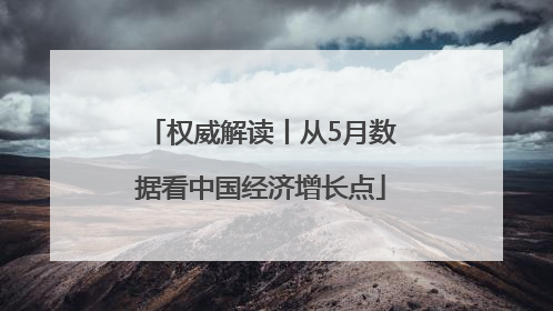 权威解读丨从5月数据看中国经济增长点