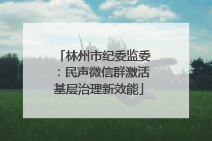 林州市纪委监委：民声微信群激活基层治理新效能