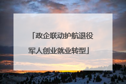 政企联动护航退役军人创业就业转型