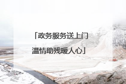 政务服务送上门 温情助残暖人心
