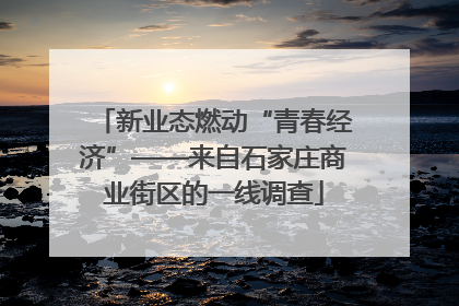 新业态燃动“青春经济”——来自石家庄商业街区的一线调查