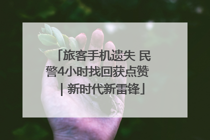 旅客手机遗失 民警4小时找回获点赞｜新时代新雷锋