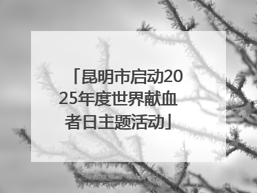 昆明市启动2025年度世界献血者日主题活动
