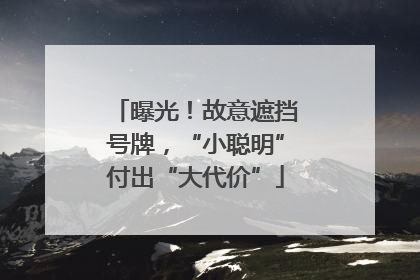 曝光！故意遮挡号牌，“小聪明”付出“大代价”