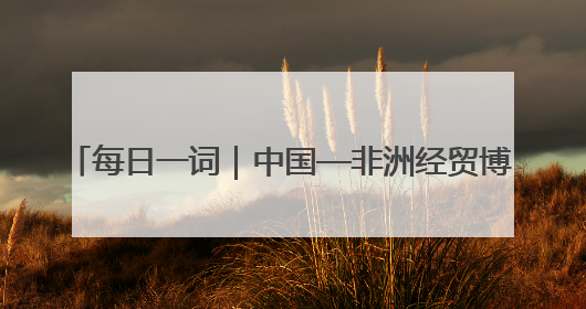 每日一词｜中国—非洲经贸博览会 China-Africa Economic and Trade Expo