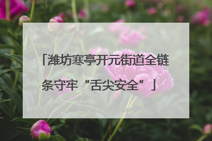潍坊寒亭开元街道全链条守牢“舌尖安全”