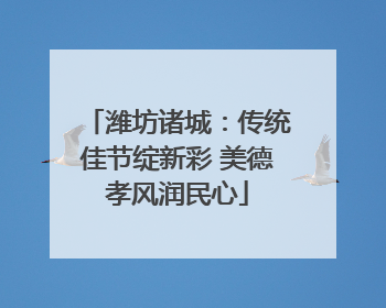 潍坊诸城：传统佳节绽新彩 美德孝风润民心
