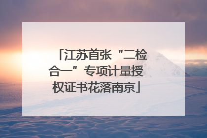 江苏首张“二检合一”专项计量授权证书花落南京
