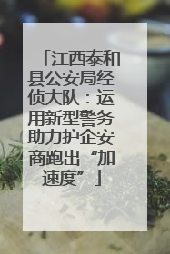 江西泰和县公安局经侦大队：运用新型警务助力护企安商跑出“加速度”