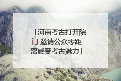 河南考古打开院门 邀请公众零距离感受考古魅力