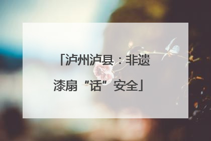 泸州泸县：非遗漆扇“话”安全