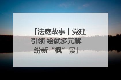 法庭故事丨党建引领 绘就多元解纷新“枫”景
