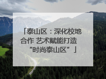 泰山区：深化校地合作 艺术赋能打造“时尚泰山区”
