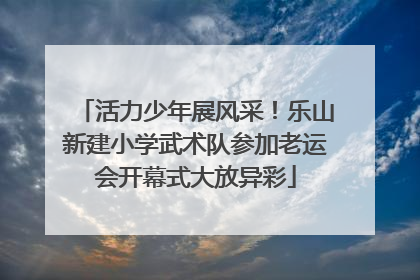 活力少年展风采！乐山新建小学武术队参加老运会开幕式大放异彩