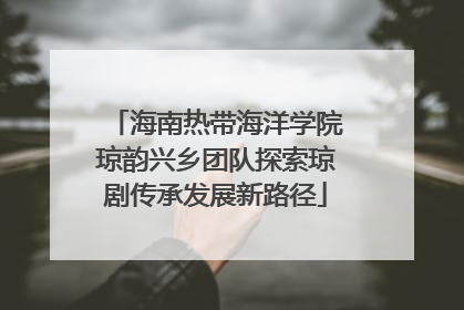 海南热带海洋学院琼韵兴乡团队探索琼剧传承发展新路径