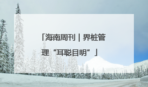 海南周刊｜界桩管理“耳聪目明”