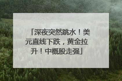 深夜突然跳水！美元直线下跌，黄金拉升！中概股走强