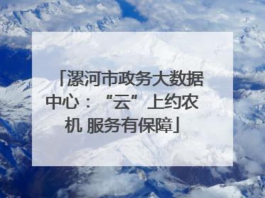 漯河市政务大数据中心：“云”上约农机 服务有保障
