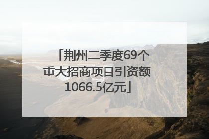 荆州二季度69个重大招商项目引资额1066.5亿元