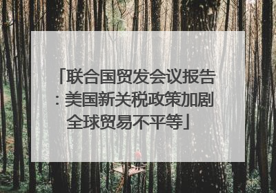 联合国贸发会议报告：美国新关税政策加剧全球贸易不平等