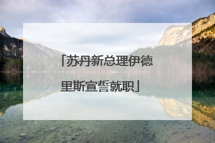 苏丹新总理伊德里斯宣誓就职