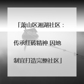 萧山区湘湖社区：传承红砖精神 因地制宜打造完整社区