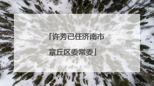 许芳已任济南市章丘区委常委