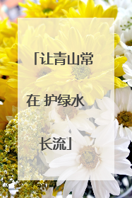 让青山常在 护绿水长流