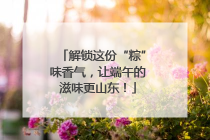 解锁这份“粽”味香气，让端午的滋味更山东！