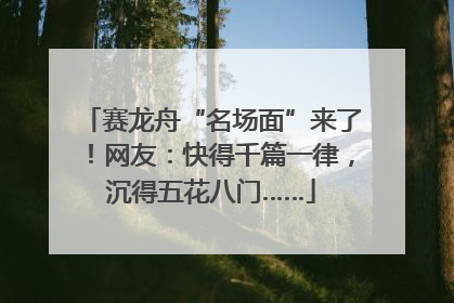 赛龙舟“名场面”来了！网友：快得千篇一律，沉得五花八门……
