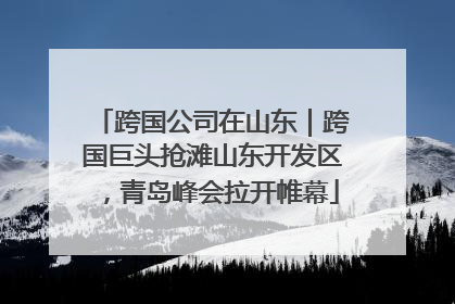 跨国公司在山东｜跨国巨头抢滩山东开发区，青岛峰会拉开帷幕